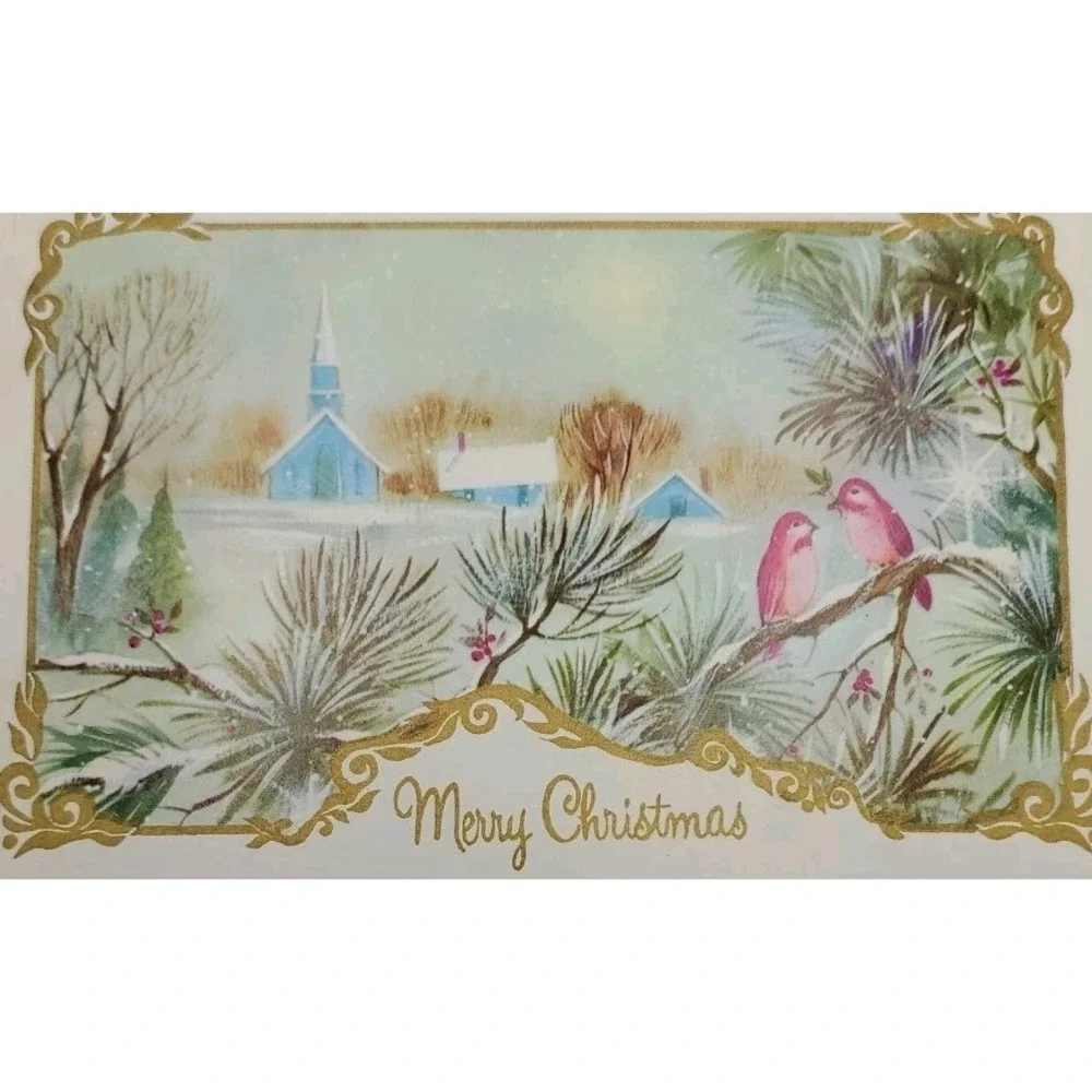 5 Old Vtg‎ Used Christmas Card Fronts Craft Birbs Birds Chickadee Partrige Robin